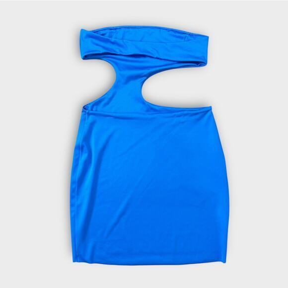 BAOBAB Collection Mambo Asymmetric Cut Out Mini‎ Dress Azulado Blue Large New - Picture 8 of 15